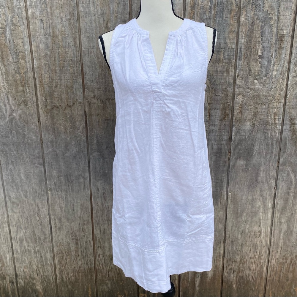 New SPLENDID Women White Pocketed Unlined Sleeveless Plunge V Size XS Pocket fun